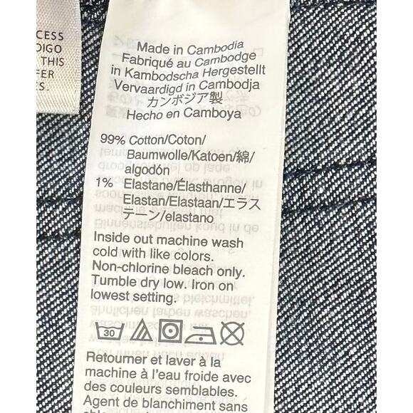 J. Crew Button Fly Denim Shorts Patch Pockets Dark Wash Blue Jean Size 27 - Picture 9 of 10